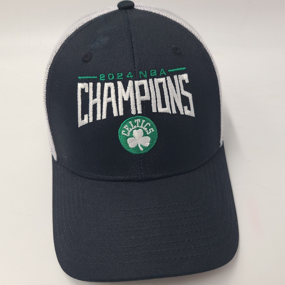 Boston Celtics Hat Snapback Trucker‎ Mesh Fan Favorite Black NBA Champions 2024